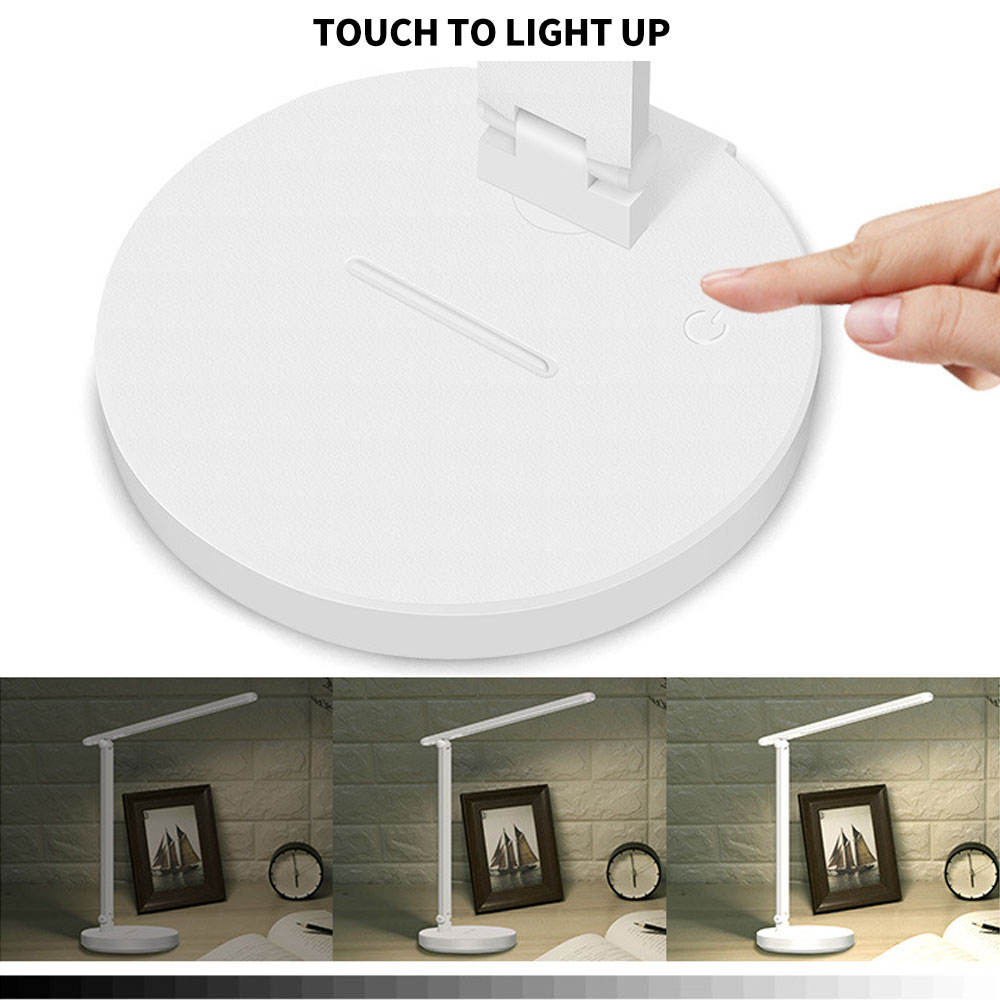 JianHeng JH-TB003 Modern 3-Color LED Desk Lamp - Touch Co<i></i>ntrol Dimmable Eye Protection Reading Light